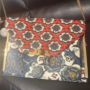 Aldo multi color floral design clutch/crossbody